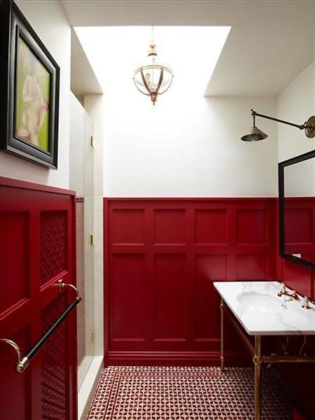 Canadian House and Home red wainscoting