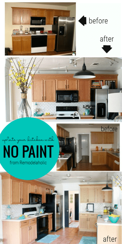 How To Keep Your Oak Cabinets And Update Your Kitchen From Remodelaholic