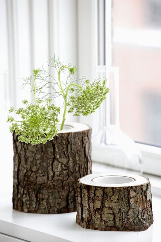 Decoist tree stump vases