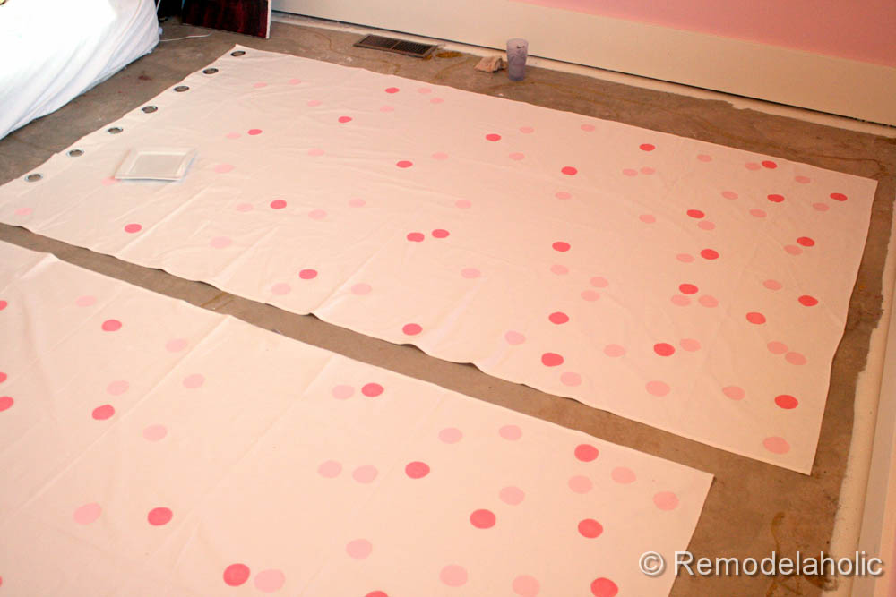 confetti drapes tutorial polka dot drapes girls bedroom window coverings window panels (15)