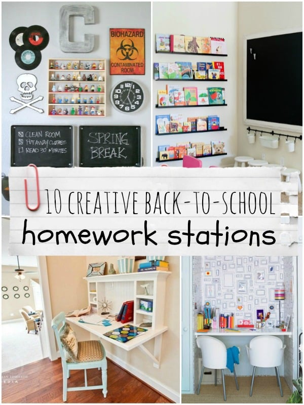 10 creative back-to-school homework stations, Remodelaholic.com