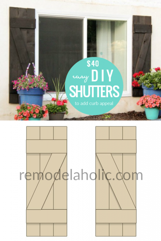 Cheap And Easy DIY Window Shutters To Add Curb Appeal To Your Home's Exterior Remodelaholic