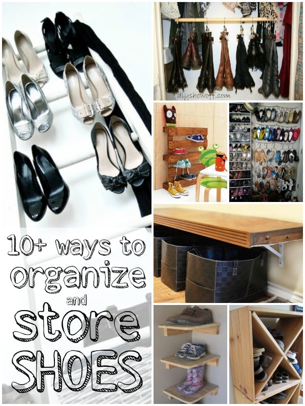 shoe storage and organization ideas via Remodelaholic
