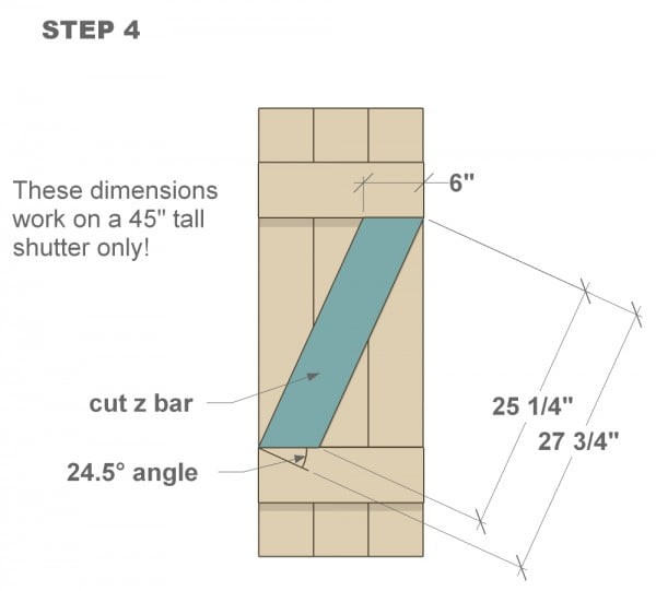 DIY wood shutter tutorial step four