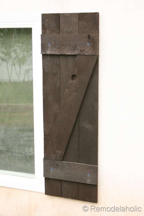 DIY wood shutters installation