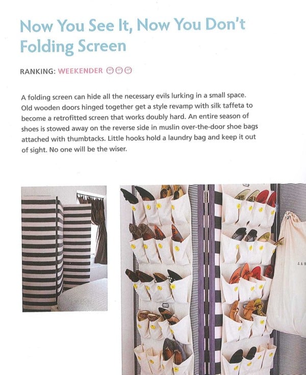 Folding Room Screen Shoe Organizer For Hidden Shoe Storage