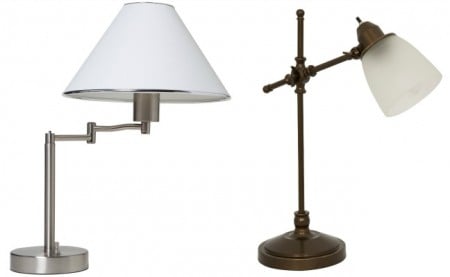stylish swing arm and pivot lamps for home office via Remodelaholic.com