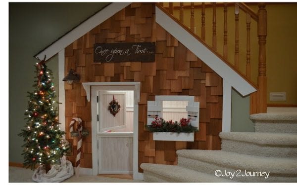 Under Stair Playhouse For Kids With Cedar Shake Shinges Joy2Journey Featured On Remodelaholic