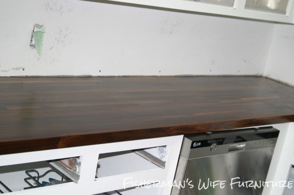 butcherblock countertop mall kitchen makeover, Fisherman's Wife Furniture featured on Remodelaholic.com
