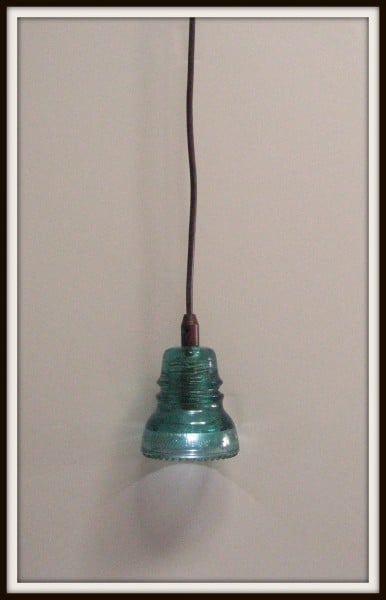 recycled glass insulator pendant light diy tutorial, Girl In Air featured on Remodelaholic