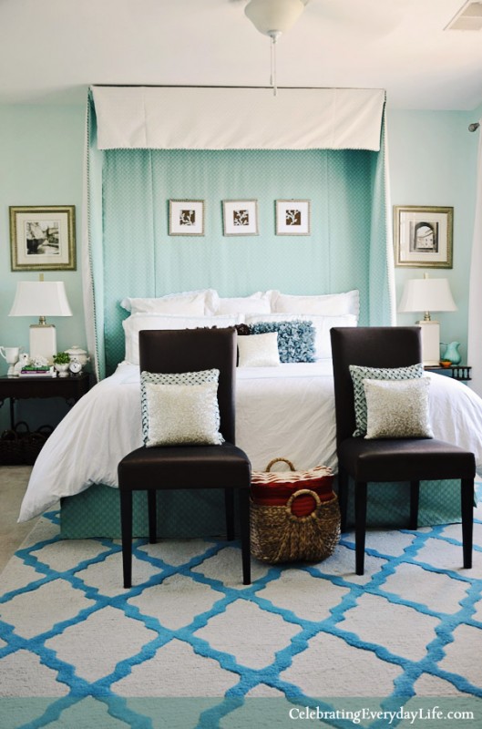 turquoise and white bedroom, Celebrating Everyday Life