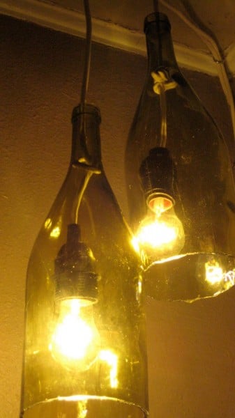 wine bottle pendant light diy tutorial, Adventures in Creating featured on Remodelaholic