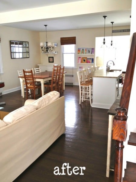 open kitchen and dining area remodel, That's My Letter featured on Remodelaholic