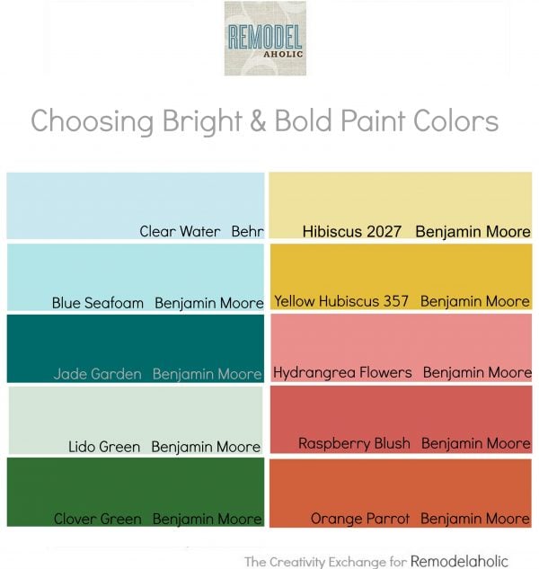 Tips for how to choose bright and bold paint colors {Remodelaholic}