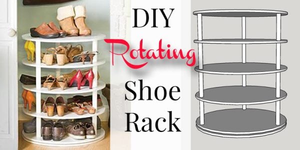 DIY rotating shoe rack on Remodelaholic.com