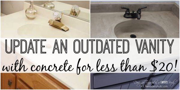 MUST PIN! Learn how to transform a cultured marble vanity with concrete on Remodelaholic.com!