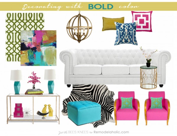 Decorating with BOLD color by Just The Bees Knees for Remodelaholic.com