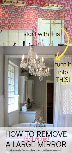 How to Remove a Large Builder Grade Mirror on Remodelaholic