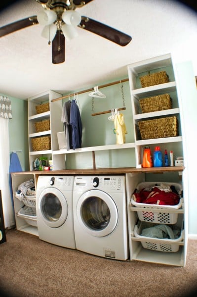 How to build a built-in laundry unit, Seesaws and Sawhorses on Remodelaholic