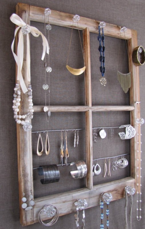 via Etsy - paned window into jewelry organizer - via Remodelaholic