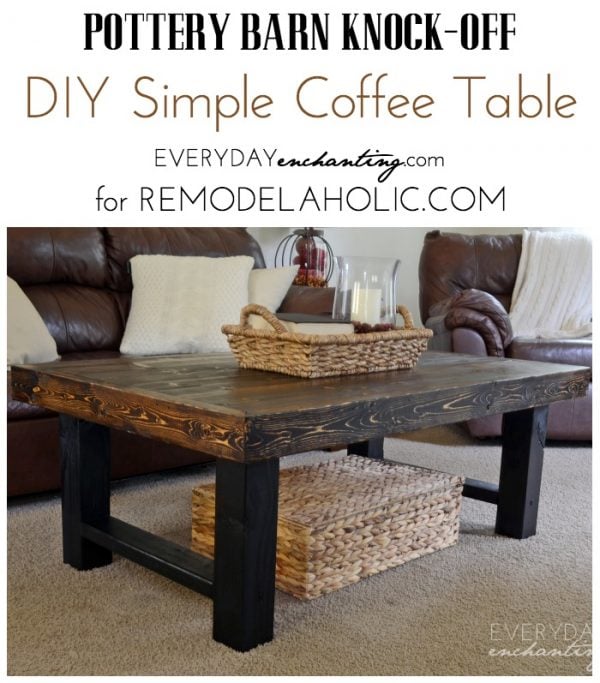 DIY Simple Coffee Table | Learn how to build a wood slab coffee table by Everyday Enchanting for Remodelaholic.com