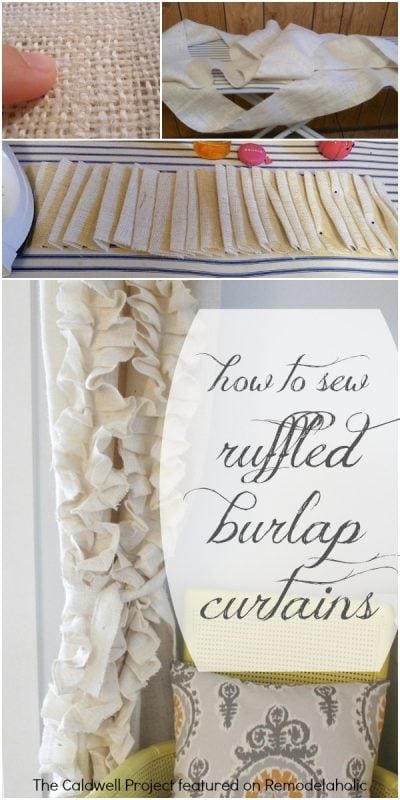 Tutorial: Ruffled Burlap Curtains | The Caldwell Project on Remodelaholic.com #AllThingsWindows #texture #budget