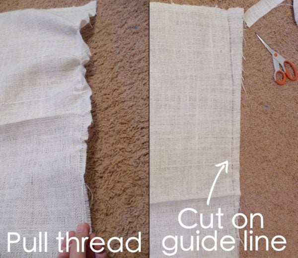 how to cut burlap straight, The Caldwell Project on Remodelaholic