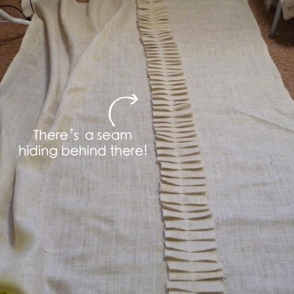 how to sew a ruffled burlap curtain, The Caldwell Project on Remodelaholic