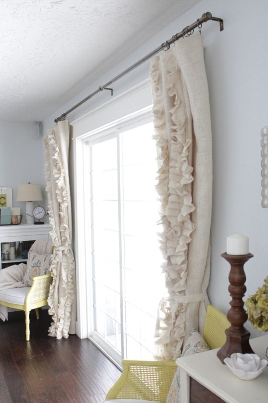 sew ruffled burlap curtains diy, The Caldwell Project on Remodelaholic