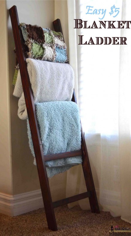 Easy 5 dollar blanket ladder, free tutorial