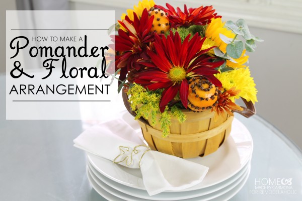 How to make a pomander and floral arrangement
