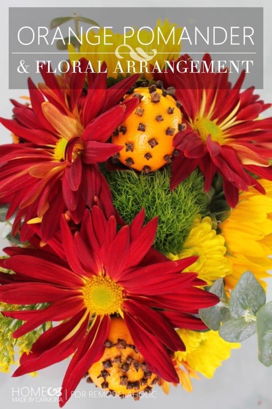 How to Make An Orange Pomander Floral Bouquet -for Remodelaholic