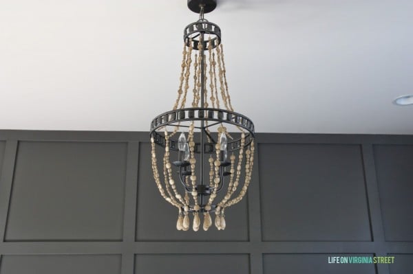 DIY chandelier with faux wooden beads, Life on Virginia Street on Remodelaholic