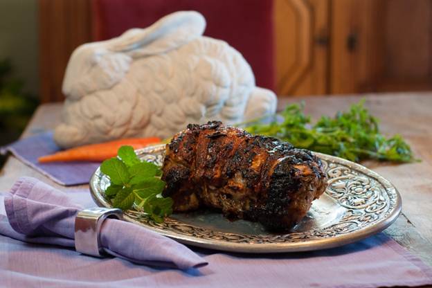 Dijon-Garlic-Rosemary Rubbed Lamb Roast