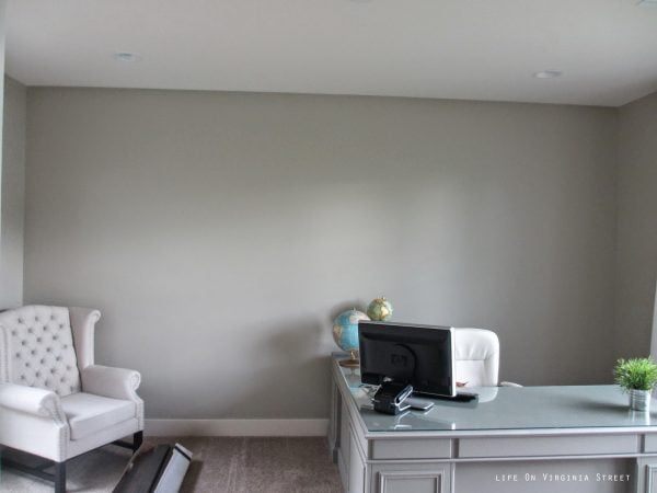 home office in Behr Castle Path gray, Life on Virginia Street on Remodelaholic