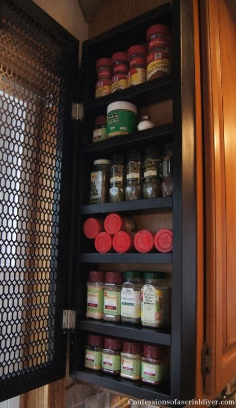 side of cabinet spice rack | Confessions of a Serial DIYer on Remodelaholic.com