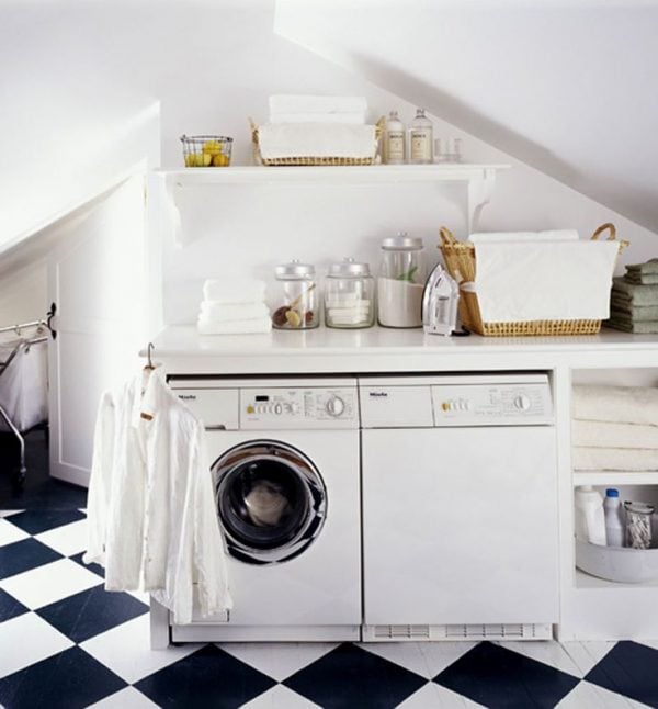 An attic can be a great space for a laundry room featured on Remodelaholic.com