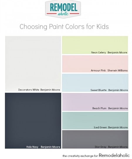 Tips for choosing paint colors for kid spaces. Remodelaholic.