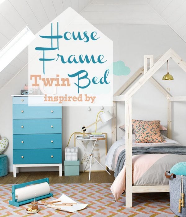 Free plans to build a kid's bed inspired by this unique house frame twin bed. #remodelaholic #kidsbedroom