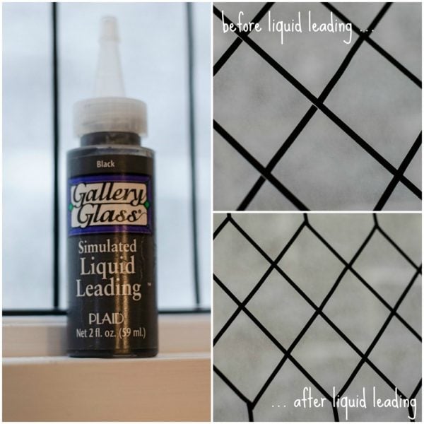 use liquid leading to fill in gaps on a faux stained glass window, It All Started With Paint on Remodelaholic