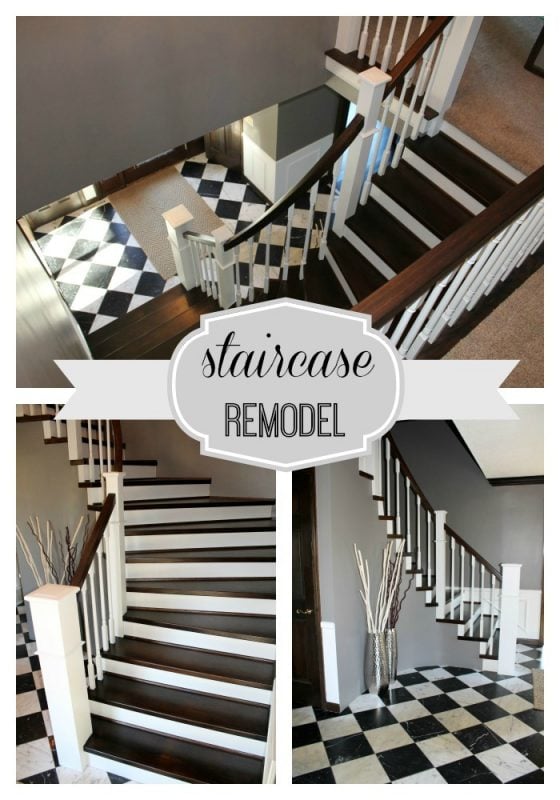 Handrail and Staircase Remodel - Construction2Style via @Remodelaholic