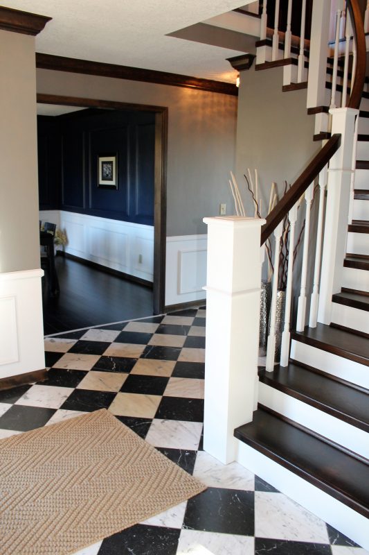 entry with staircase remodel - Construction2Style via @Remodelaholic