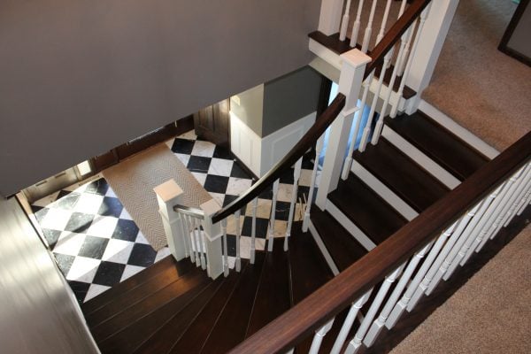 remodel curved staircase from carpet to wood  - Construction2Style via @Remodelaholic